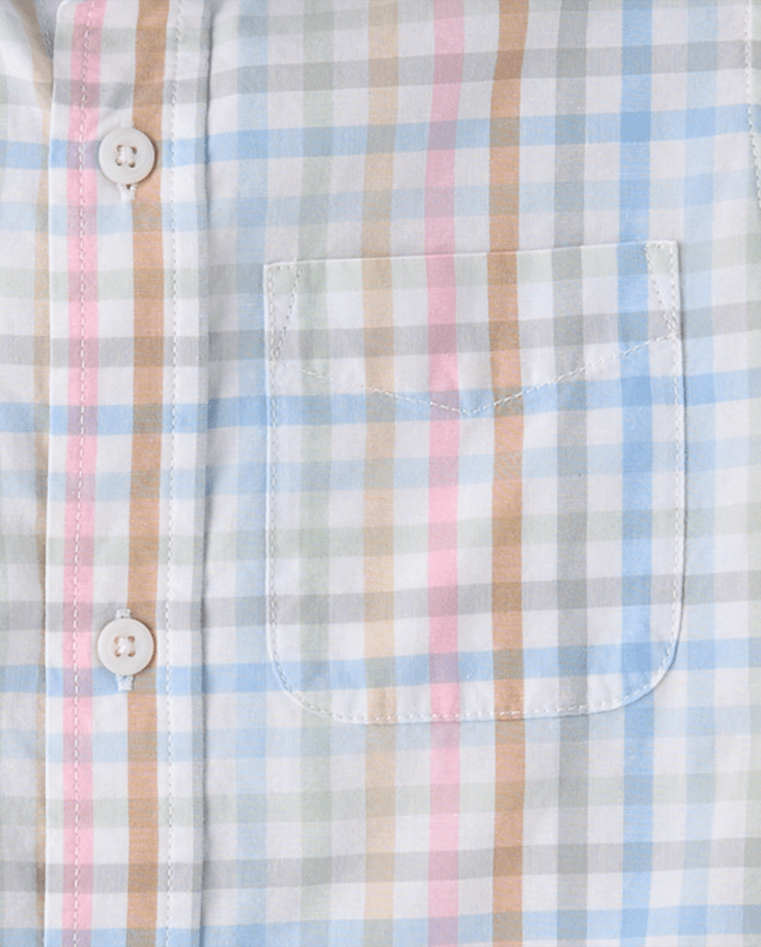 Boys Gingham Poplin Button Up Shirt