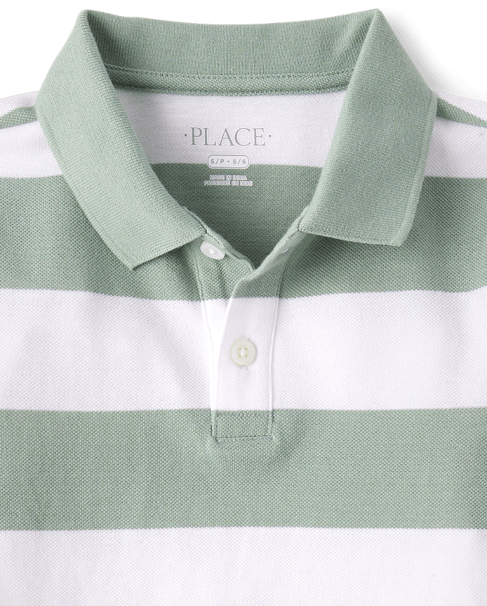 Boys Striped Soft Pique Polo