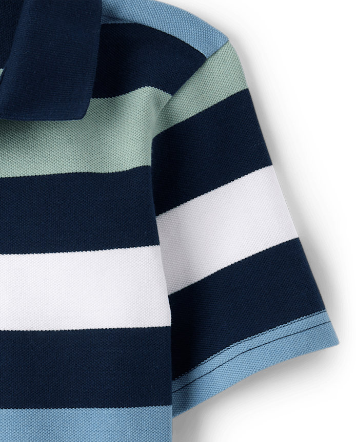 Boys Striped Soft Pique Polo