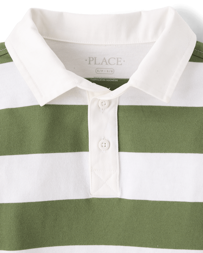 Kids Striped Rugby Polo