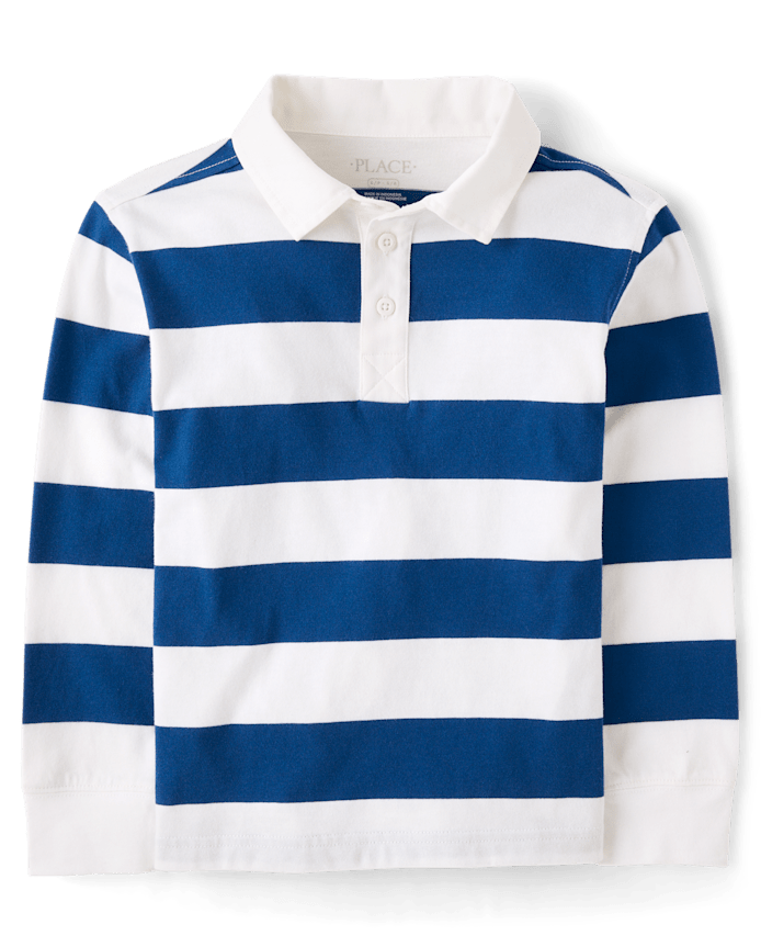 Kids Striped Rugby Polo