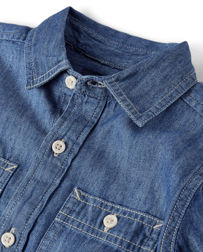 Boys Chambray Button Up Shirt