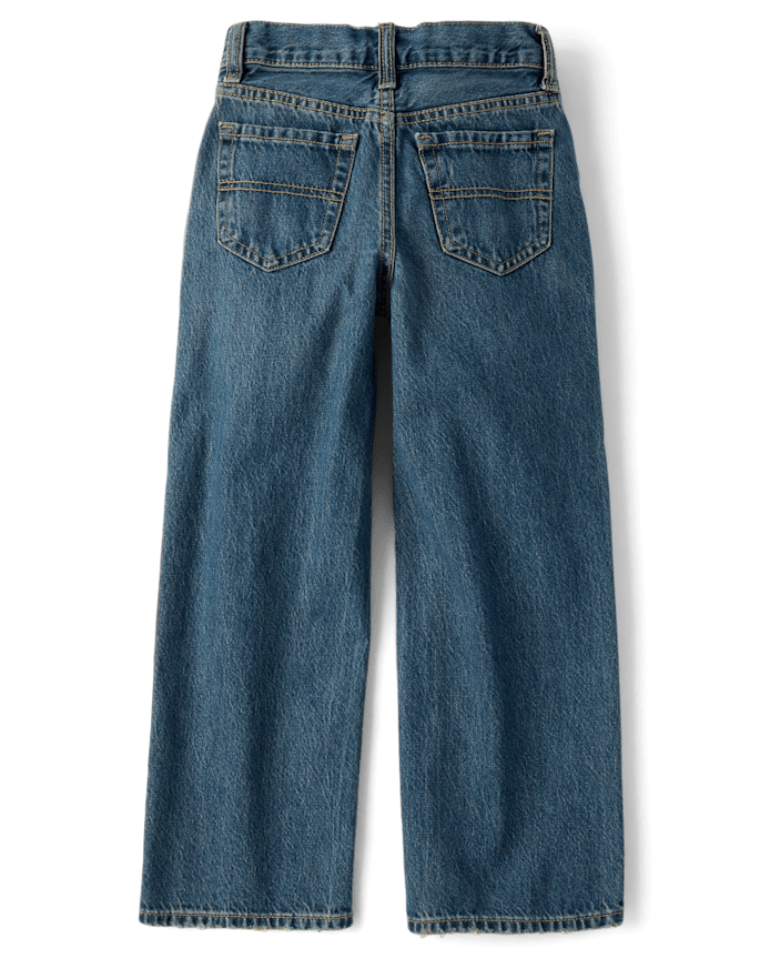 Boys Ripped Bleach Splatter Baggy Jeans