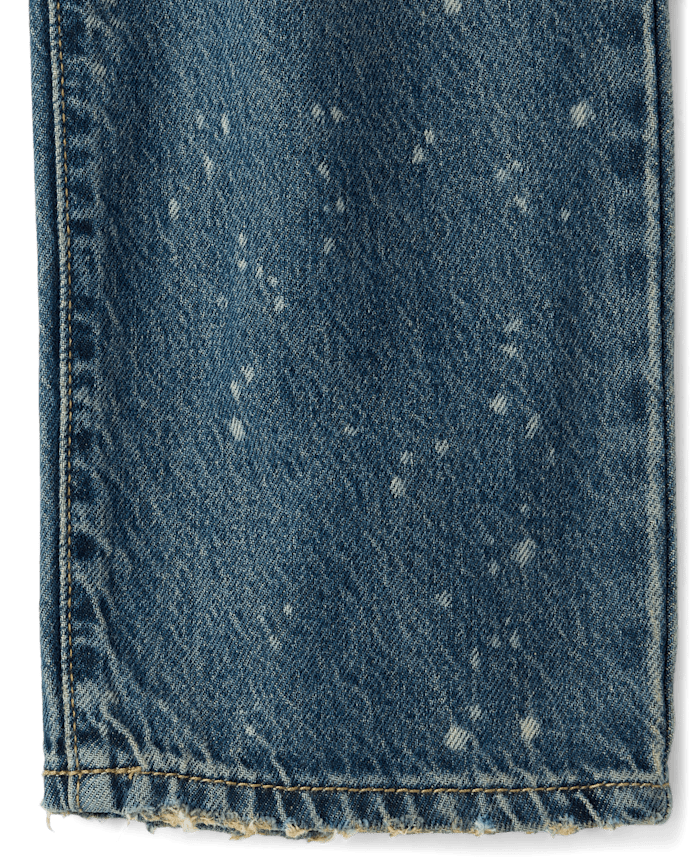 Boys Ripped Bleach Splatter Baggy Jeans