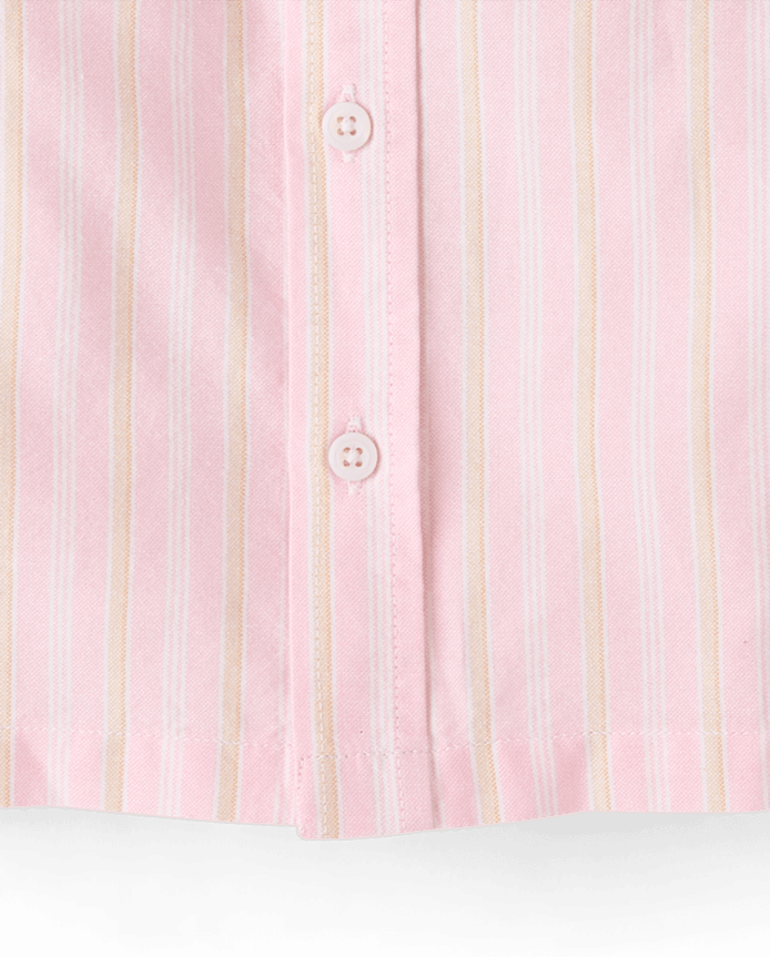 Boys Striped Oxford Button Up Shirt