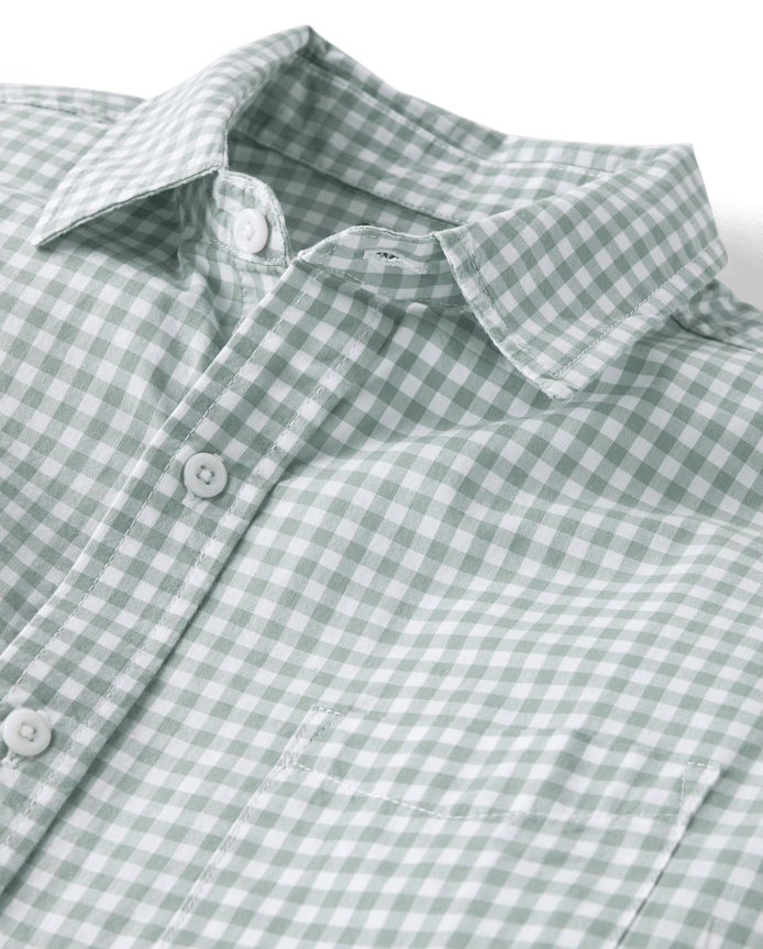 Mens Dad And Me Gingham Poplin Button Up Shirt