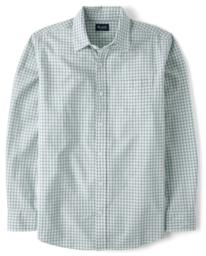 Mens Dad And Me Gingham Poplin Button Up Shirt