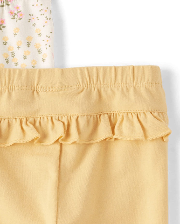 Baby Girls Floral Ruffle Leggings 2-Pack