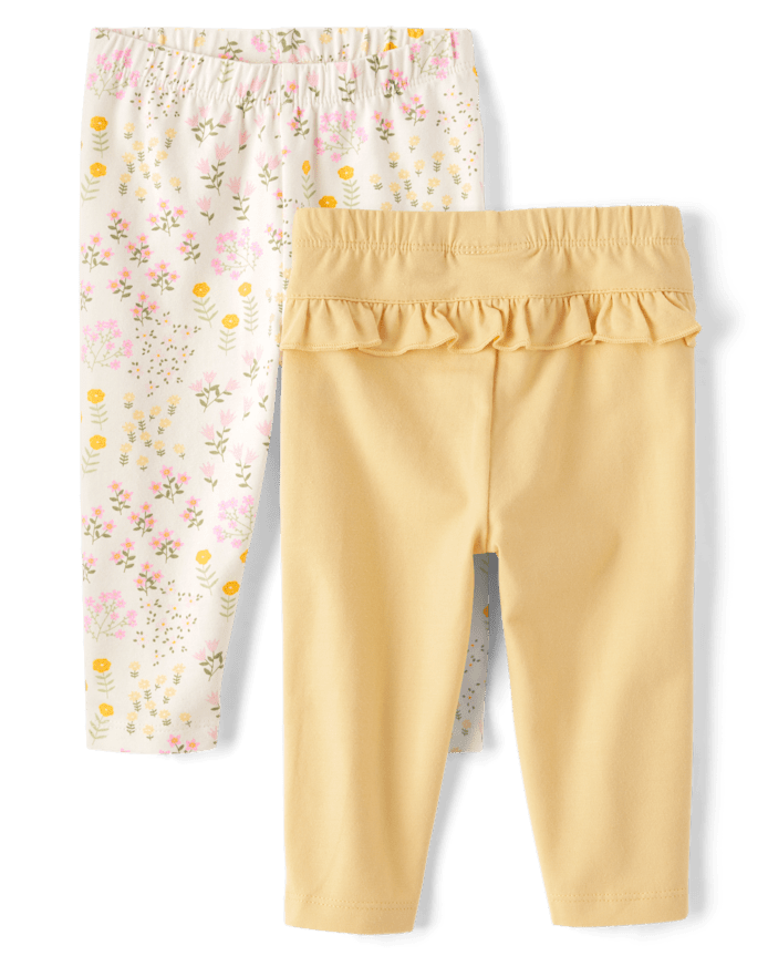 Baby Girls Floral Ruffle Leggings 2-Pack
