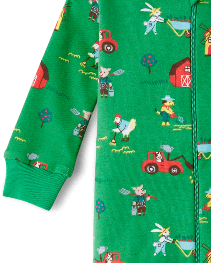 Baby And Toddler Farm Animal Snug Fit Cotton Footed One Piece Pajamas
