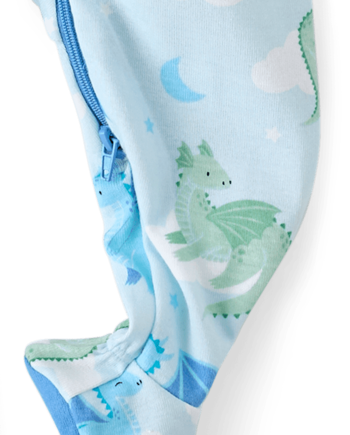 Baby And Toddler Boys Dragon Snug Fit Cotton Footed One Piece Pajamas