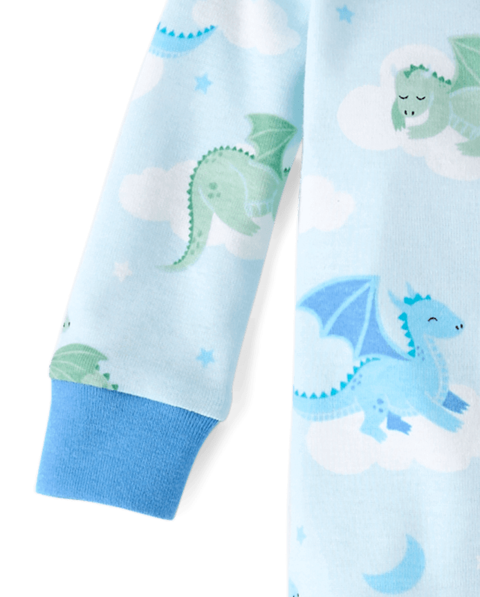 Baby And Toddler Boys Dragon Snug Fit Cotton Footed One Piece Pajamas
