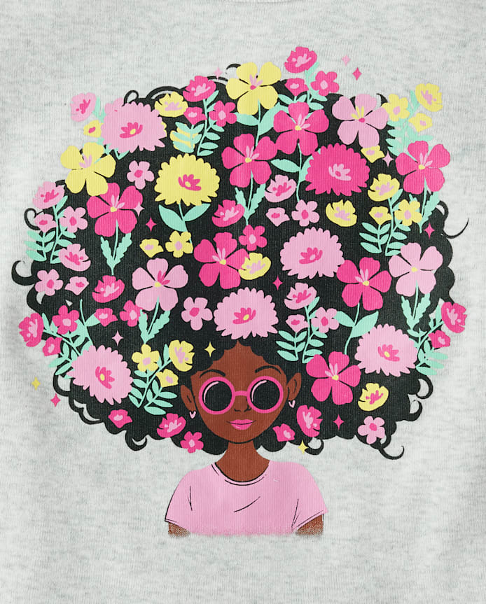 Girls Flower Hair Snug Fit Cotton Pajamas