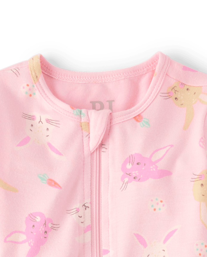 Baby And Toddler Girls Matching Family Easter Footed One Piece Pajamas - Super Soft