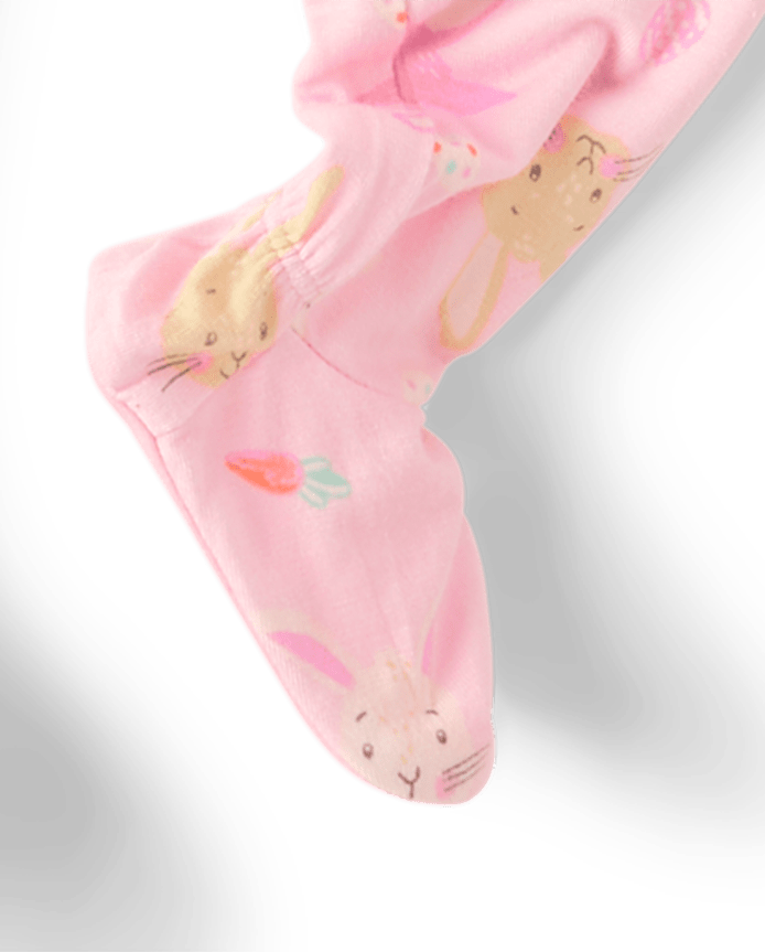 Baby And Toddler Girls Matching Family Easter Footed One Piece Pajamas - Super Soft