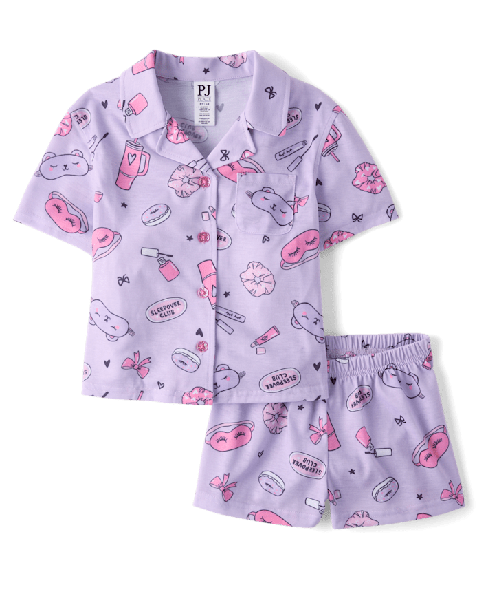 Girls Sleepover Button Front Pajamas