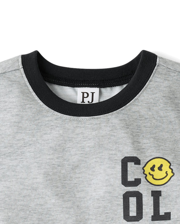 Boys Cool Emoji Plaid Pajamas