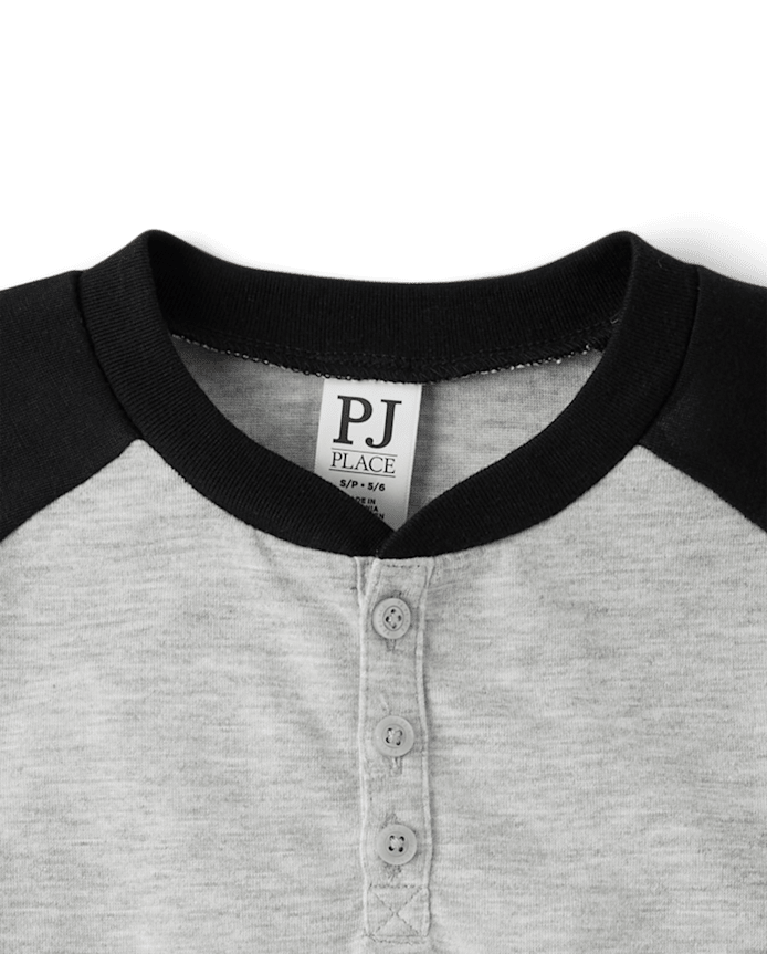 Boys Colorblock Henley Pajama Top