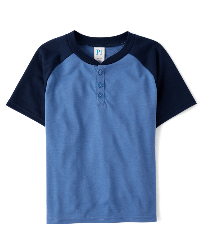 Boys Colorblock Henley Pajama Top