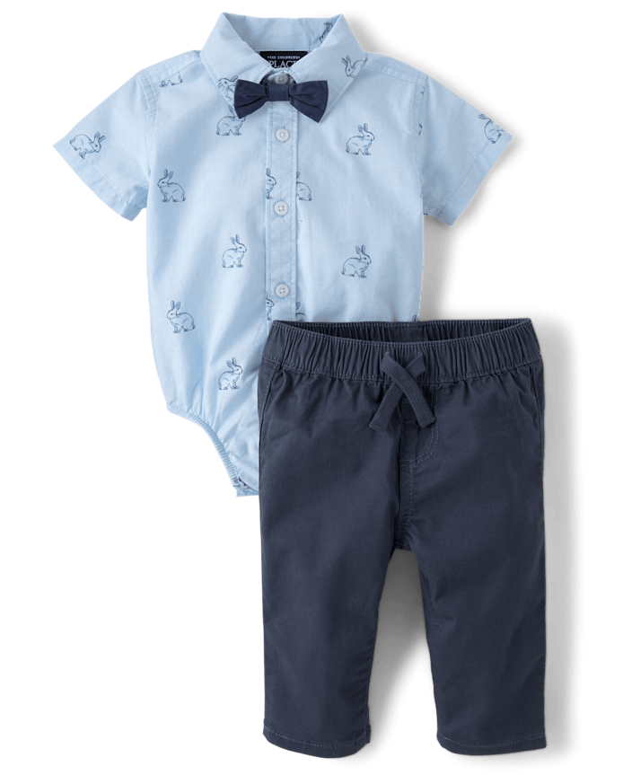 Baby Boys Bunny 2-Piece Outfit Set