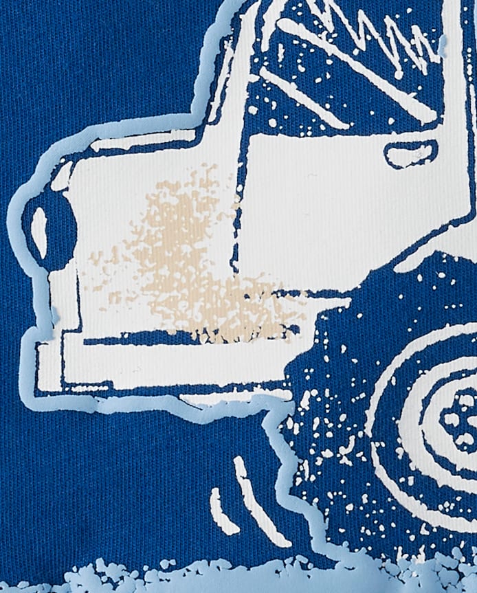 Baby And Toddler Boys Puff Print Construction Vehicle Tee