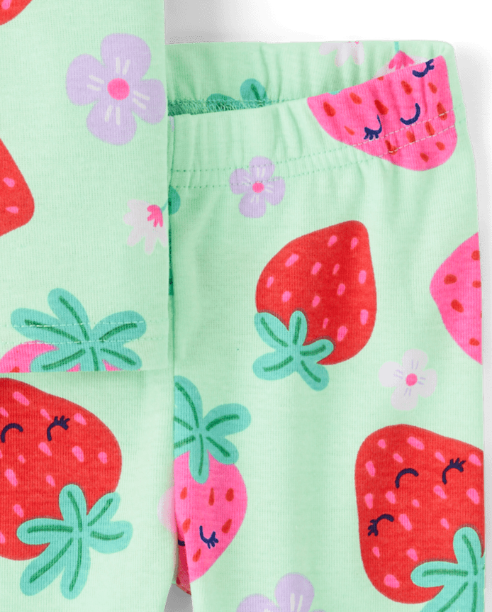Baby And Toddler Girls Strawberry Snug Fit Cotton Pajamas