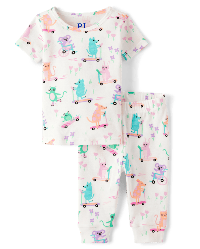 Baby And Toddler Girls Animal Snug Fit Cotton Pajamas