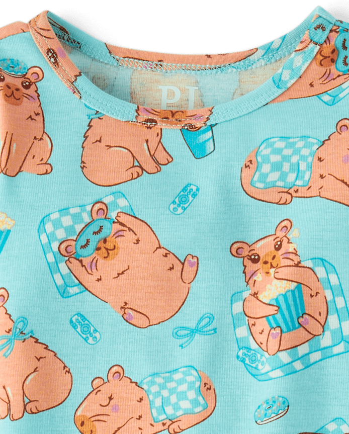 Baby And Toddler Girls Capybara Snug Fit Cotton Pajamas