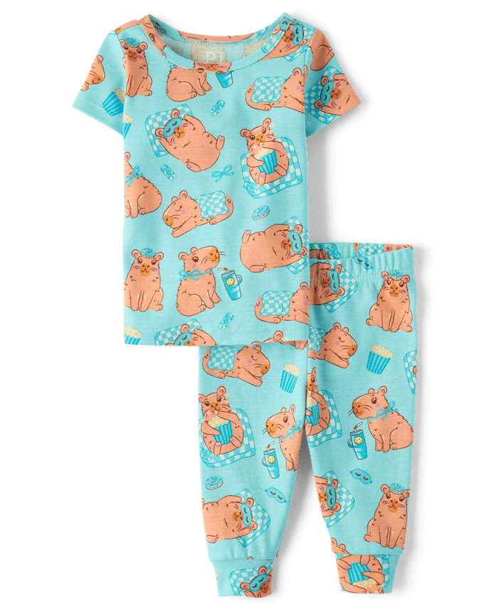 Baby And Toddler Girls Capybara Snug Fit Cotton Pajamas