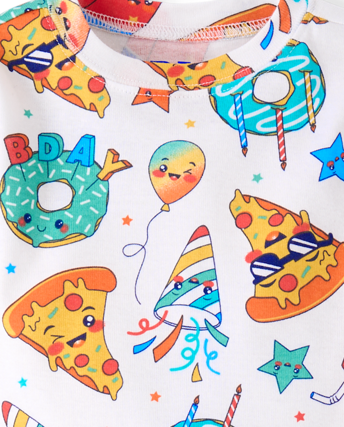 Baby And Toddler Boys Birthday Food Snug Fit Cotton Pajamas
