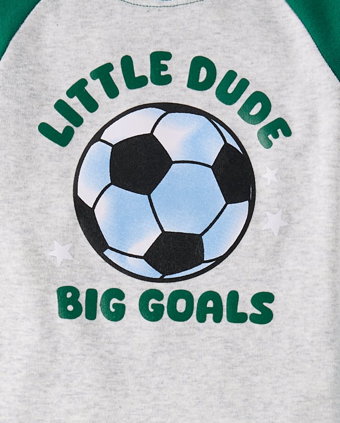 Baby And Toddler Boys Big Soccer Goals Snug Fit Cotton Pajamas