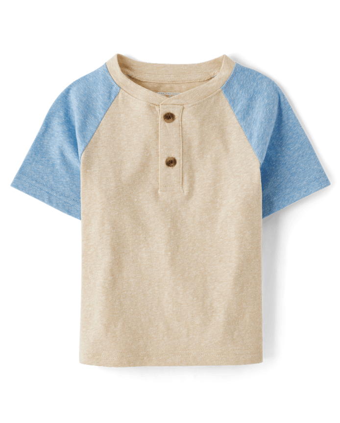 Baby And Toddler Boys Colorblock Marled Henley Top