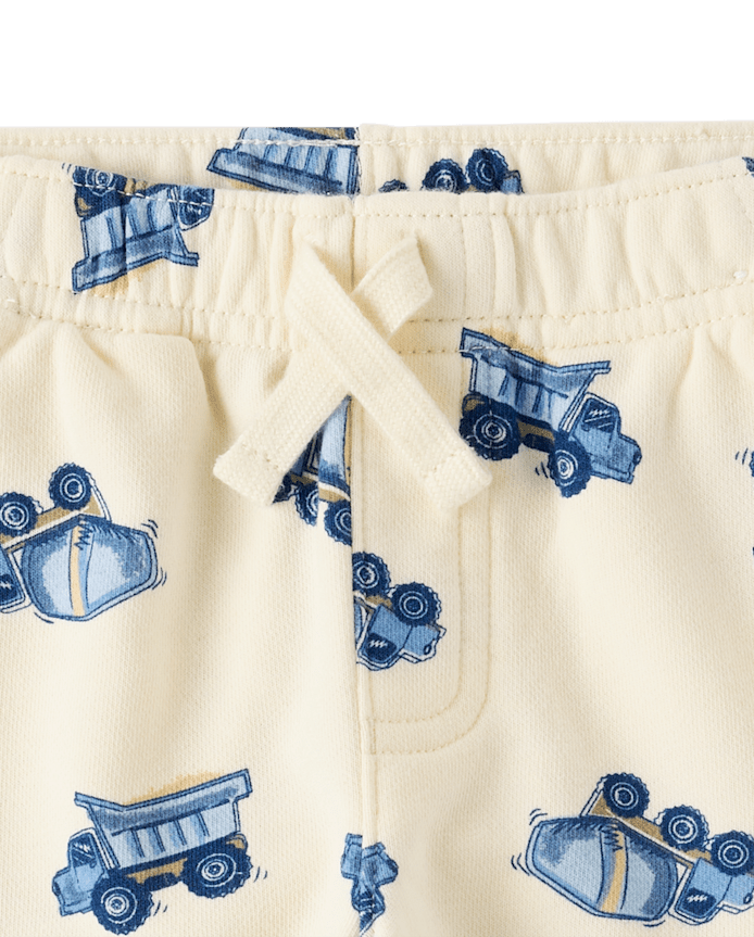 Baby And Toddler Boys Construction Vehicle French Terry Active Shorts