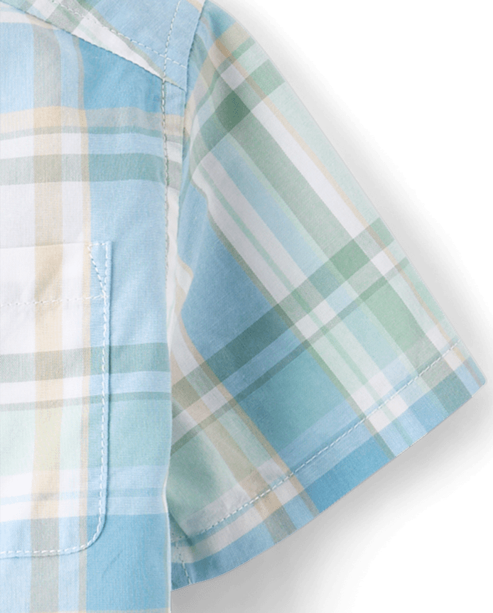Baby And Toddler Boys Plaid Poplin Button Up Shirt