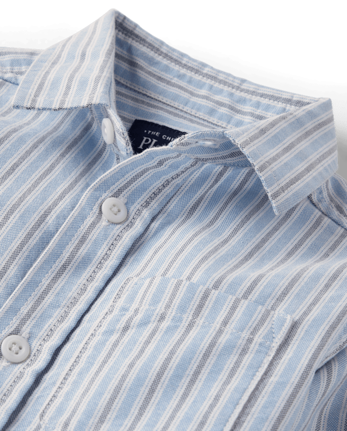 Baby And Toddler Boys Striped Oxford Button Up Shirt