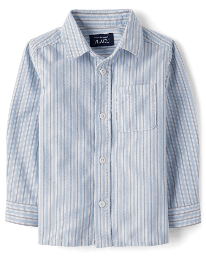 Baby And Toddler Boys Striped Oxford Button Up Shirt