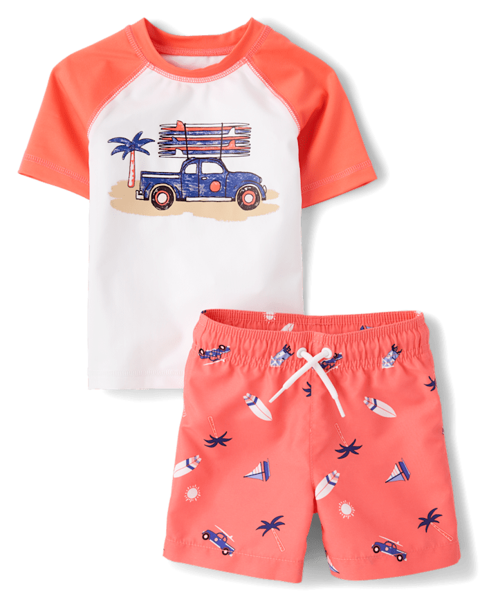 Baby And Toddler Boys Print Rashguard Swimsuit