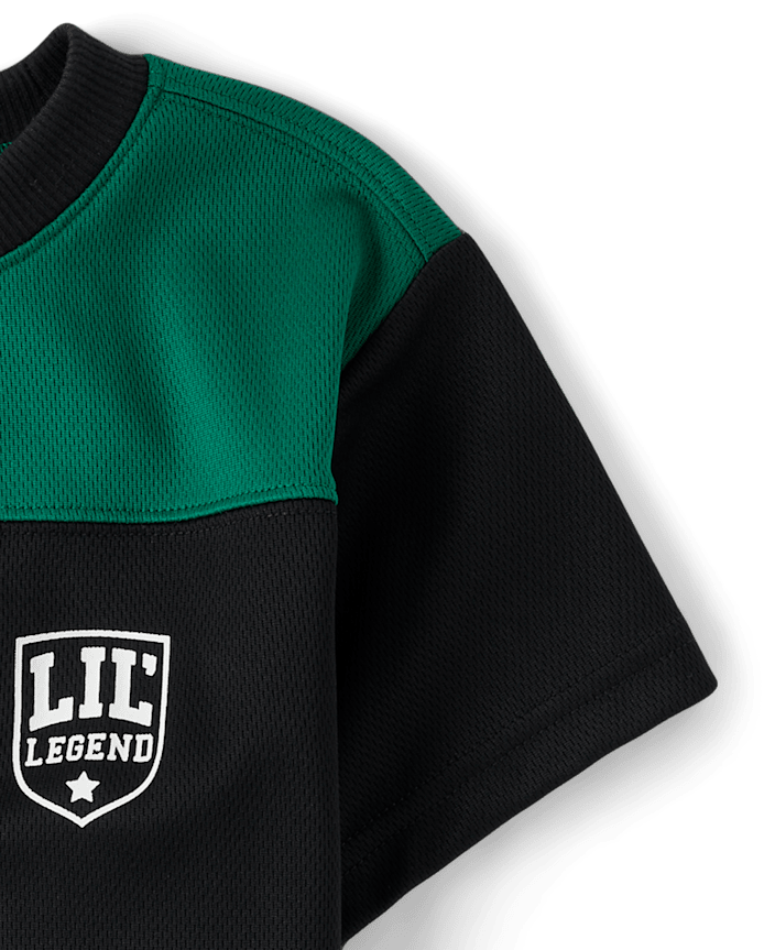 Baby And Toddler Boys Quick Dry Colorblock Mesh Football Top