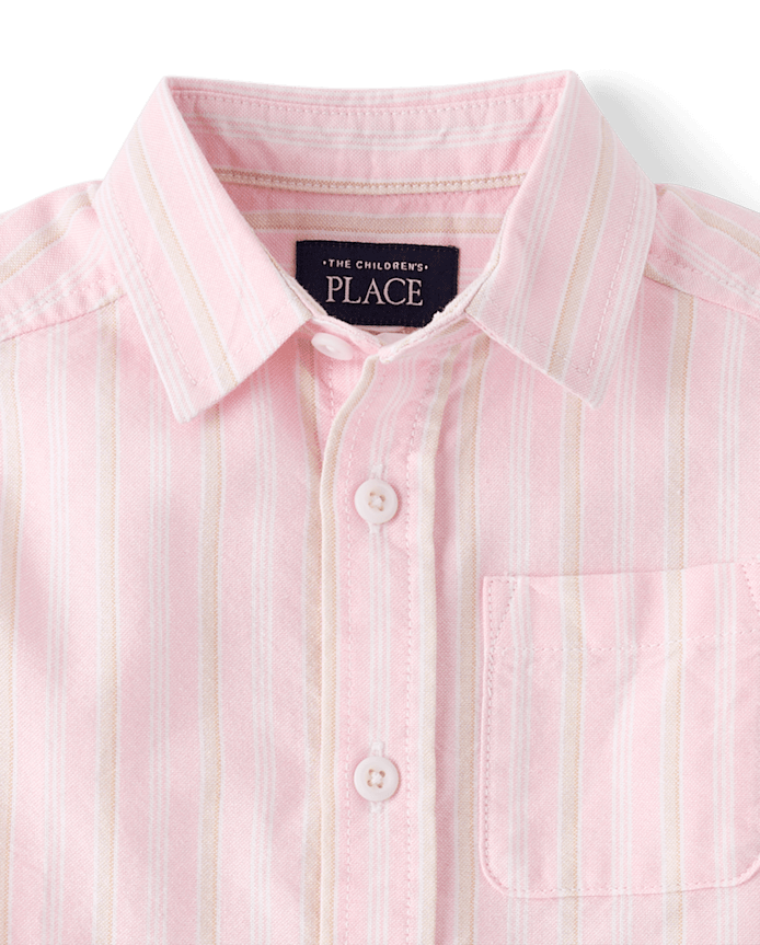 Baby And Toddler Boys Striped Oxford Button Up Shirt