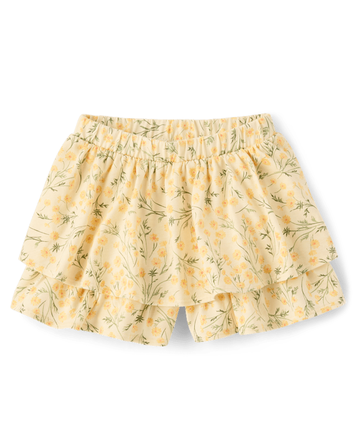 Toddler Girls Floral Tiered Ruffle Skort