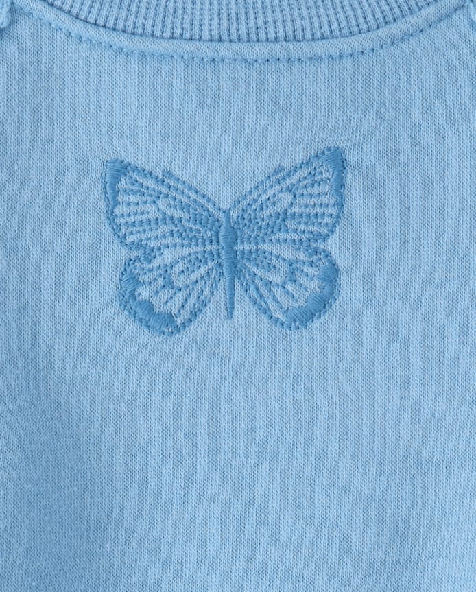 Toddler Girls Crochet Premium Fleece 2-Piece Set