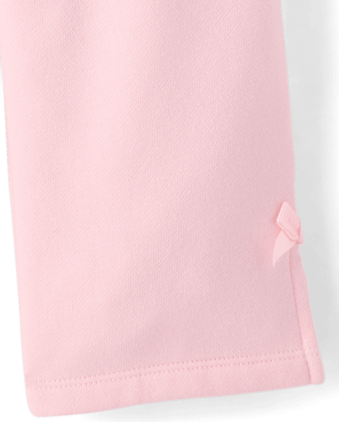 Toddler Girls Bow Premium Fleece Wide Leg Lounge Pants