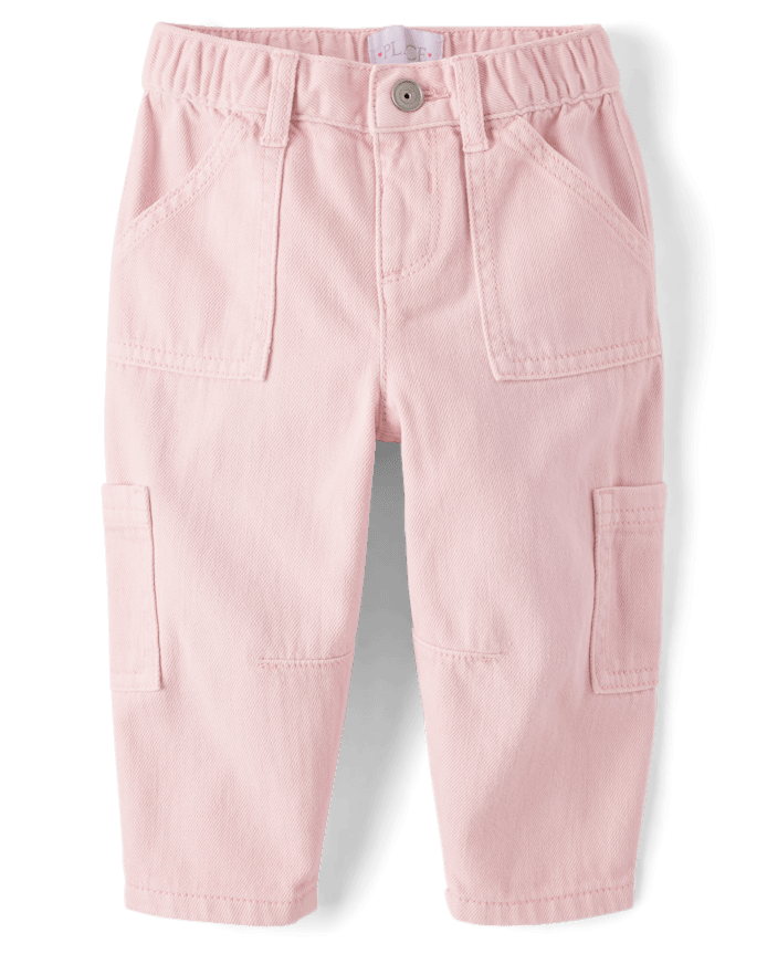 Toddler Girls Garment Dyed Barrel Jeans