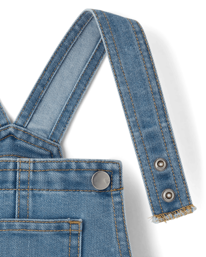 Baby And Toddler Girls Crochet Applique Shortalls