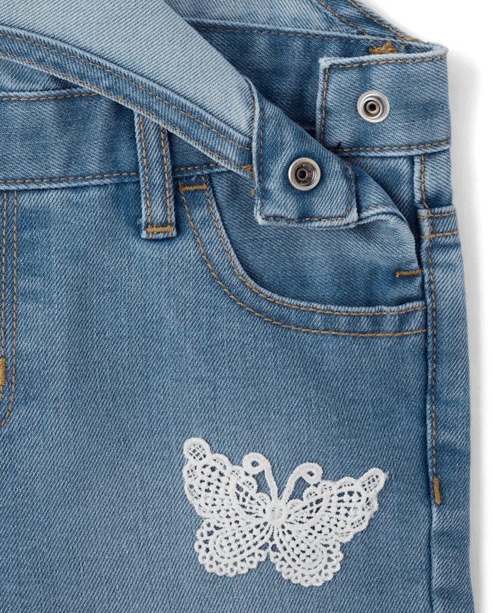 Baby And Toddler Girls Crochet Applique Shortalls