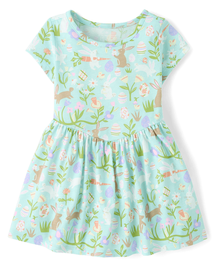 Toddler Girls Easter V-Waist Dress