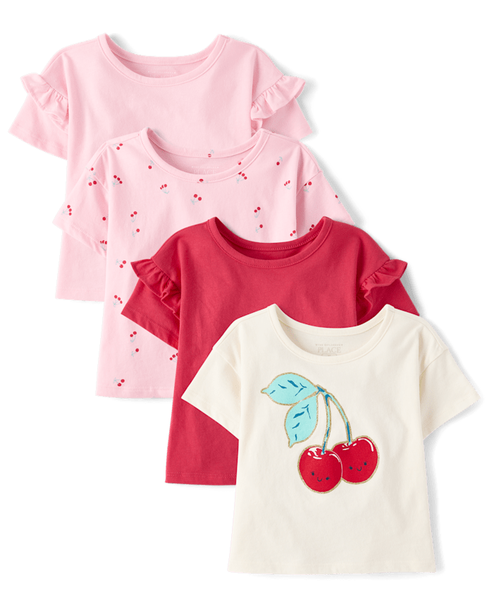 Toddler Girls Cherry Tee 4-Pack