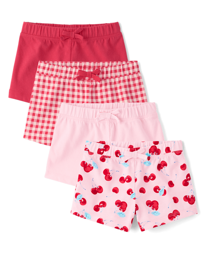 Toddler Girls Print Shorts 4-Pack