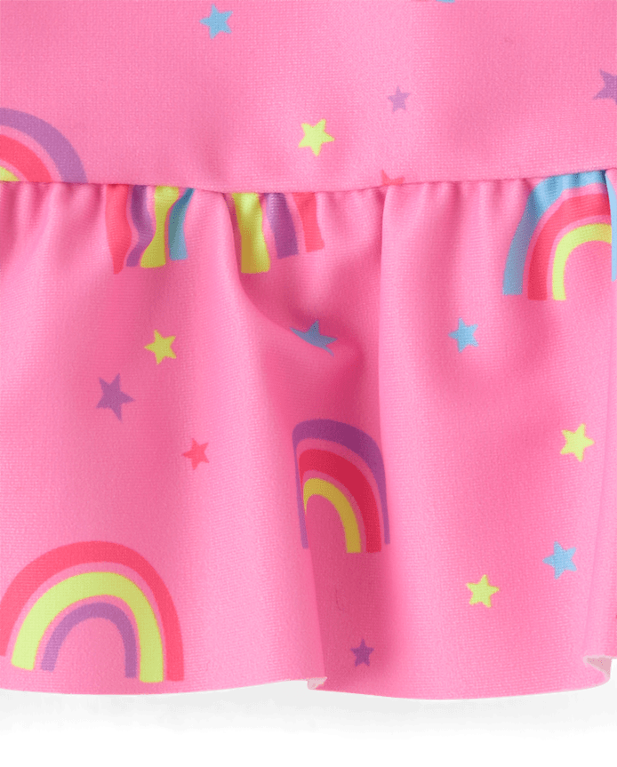 Baby And Toddler Girls Rainbow Peplum Rashguard Swimsuit