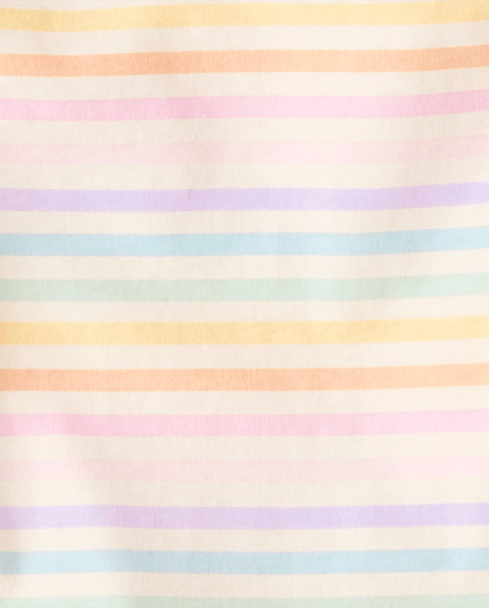 Toddler Girls Rainbow Striped Flutter Tee